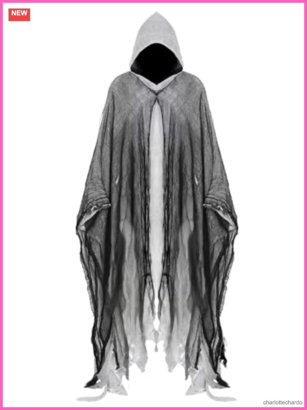 Grim Reaper Hooded Cloak Linen Halloween Costume Cosplay Cape
